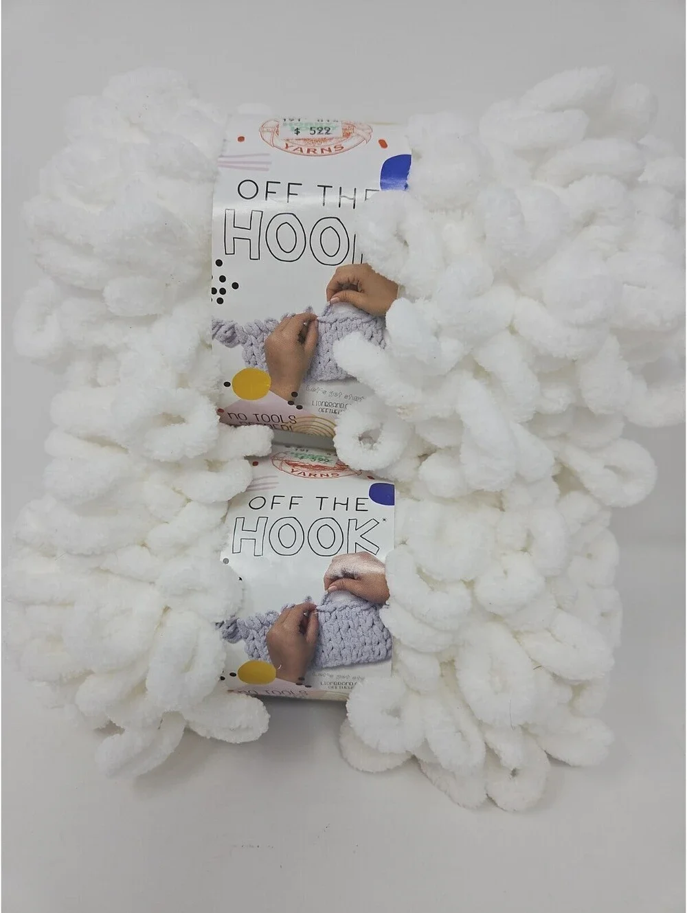 2 Lion Brand Off The Hook Yarn-Sugarcane White 516-100AJ- New